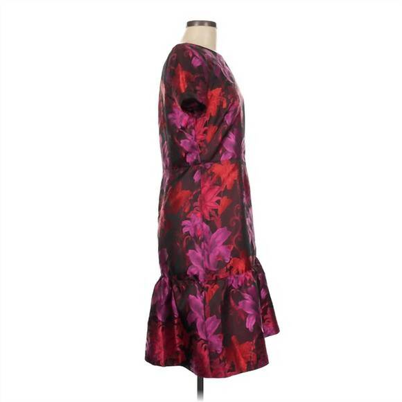 NEW BIGIO COLLECTION women's floral mini dress in pink/black - Picture 3 of 4